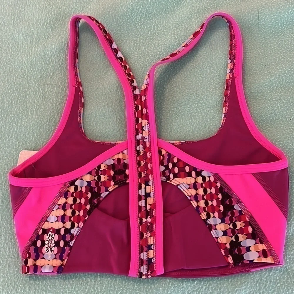❤️ Free People Movement Run Remix Bralette ~ Raspberry & Pink ~ XS NWT